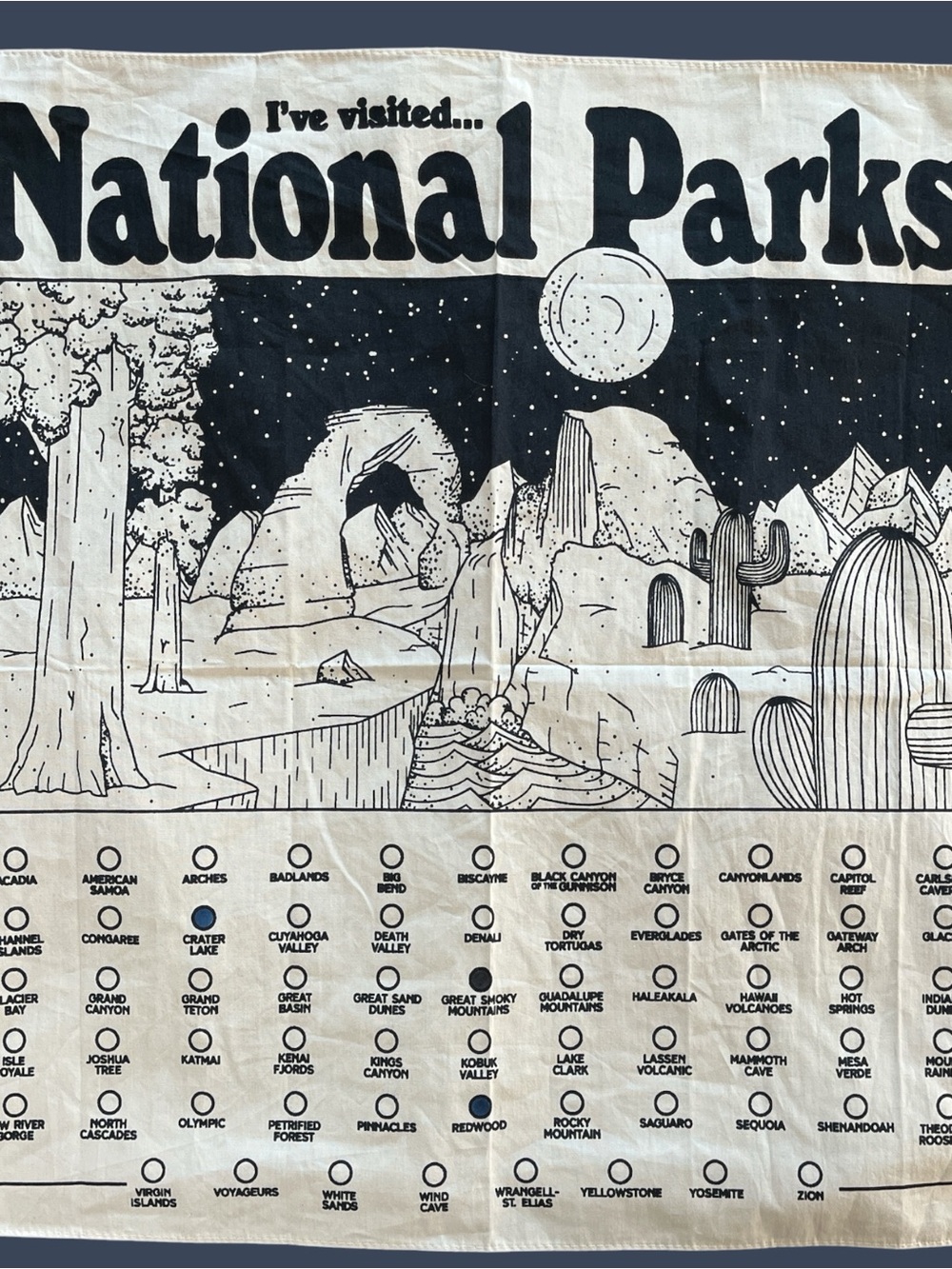 Parks Project Black and White fill in the blank "National Parks" Tapestry